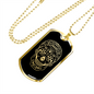 Calavera Mexican Sugar Skull 179 Necklace Stainless Steel or 18k Gold Dog Tag 24" Chain-Express Your Love Gifts
