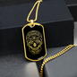 Calavera Mexican Sugar Skull 179 Necklace Stainless Steel or 18k Gold Dog Tag 24" Chain-Express Your Love Gifts