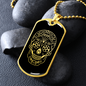 Calavera Mexican Sugar Skull 179 Necklace Stainless Steel or 18k Gold Dog Tag 24" Chain-Express Your Love Gifts