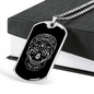 Calavera Mexican Sugar Skull 179 Necklace Stainless Steel or 18k Gold Dog Tag 24" Chain-Express Your Love Gifts