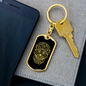 Calavera Mexican Sugar Skull 180 Keychain Stainless Steel or 18k Gold Dog Tag Keyring-Express Your Love Gifts