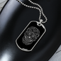 Calavera Mexican Sugar Skull 180 Necklace Stainless Steel or 18k Gold Dog Tag 24" Chain-Express Your Love Gifts