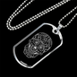 Calavera Mexican Sugar Skull 180 Necklace Stainless Steel or 18k Gold Dog Tag 24" Chain-Express Your Love Gifts