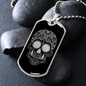 Calavera Mexican Sugar Skull 183 Necklace Stainless Steel or 18k Gold Dog Tag 24" Chain-Express Your Love Gifts