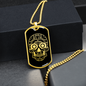 Calavera Mexican Sugar Skull 19 Necklace Stainless Steel or 18k Gold Dog Tag 24" Chain-Express Your Love Gifts