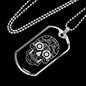 Calavera Mexican Sugar Skull 19 Necklace Stainless Steel or 18k Gold Dog Tag 24" Chain-Express Your Love Gifts
