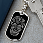 Calavera Mexican Sugar Skull 20 Keychain Stainless Steel or 18k Gold Dog Tag Keyring-Express Your Love Gifts
