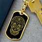 Calavera Mexican Sugar Skull 20 Keychain Stainless Steel or 18k Gold Dog Tag Keyring-Express Your Love Gifts