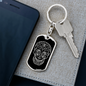 Calavera Mexican Sugar Skull 20 Keychain Stainless Steel or 18k Gold Dog Tag Keyring-Express Your Love Gifts
