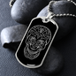 Calavera Mexican Sugar Skull 20 Necklace Stainless Steel or 18k Gold Dog Tag 24" Chain-Express Your Love Gifts