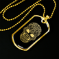 Calavera Mexican Sugar Skull 201 Necklace Stainless Steel or 18k Gold Dog Tag 24" Chain-Express Your Love Gifts
