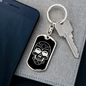 Calavera Mexican Sugar Skull 21 Keychain Stainless Steel or 18k Gold Dog Tag Keyring-Express Your Love Gifts