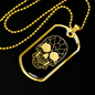 Calavera Mexican Sugar Skull 23 Necklace Stainless Steel or 18k Gold Dog Tag 24" Chain-Express Your Love Gifts