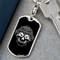 Calavera Mexican Sugar Skull 24 Keychain Stainless Steel or 18k Gold Dog Tag Keyring-Express Your Love Gifts