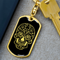 Calavera Mexican Sugar Skull 25 Keychain Stainless Steel or 18k Gold Dog Tag Keyring-Express Your Love Gifts