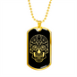Calavera Mexican Sugar Skull 25 Necklace Stainless Steel or 18k Gold Dog Tag 24" Chain-Express Your Love Gifts