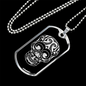 Calavera Mexican Sugar Skull 26 Necklace Stainless Steel or 18k Gold Dog Tag 24" Chain-Express Your Love Gifts