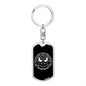 Calavera Mexican Sugar Skull 27 Keychain Stainless Steel or 18k Gold Dog Tag Keyring-Express Your Love Gifts