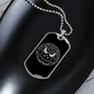 Calavera Mexican Sugar Skull 27 Necklace Stainless Steel or 18k Gold Dog Tag 24" Chain-Express Your Love Gifts