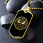 Calavera Mexican Sugar Skull 27 Necklace Stainless Steel or 18k Gold Dog Tag 24" Chain-Express Your Love Gifts