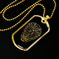 Calavera Mexican Sugar Skull 28 Necklace Stainless Steel or 18k Gold Dog Tag 24" Chain-Express Your Love Gifts