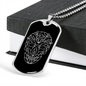 Calavera Mexican Sugar Skull 28 Necklace Stainless Steel or 18k Gold Dog Tag 24" Chain-Express Your Love Gifts