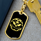 Calavera Mexican Sugar Skull 29 Keychain Stainless Steel or 18k Gold Dog Tag Keyring-Express Your Love Gifts