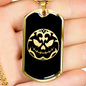 Calavera Mexican Sugar Skull 29 Necklace Stainless Steel or 18k Gold Dog Tag 24" Chain-Express Your Love Gifts