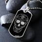 Calavera Mexican Sugar Skull 3 Necklace Stainless Steel or 18k Gold Dog Tag 24" Chain-Express Your Love Gifts