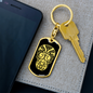 Calavera Mexican Sugar Skull 30 Keychain Stainless Steel or 18k Gold Dog Tag Keyring-Express Your Love Gifts