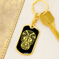 Calavera Mexican Sugar Skull 30 Keychain Stainless Steel or 18k Gold Dog Tag Keyring-Express Your Love Gifts