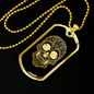Calavera Mexican Sugar Skull 30 Necklace Stainless Steel or 18k Gold Dog Tag 24" Chain-Express Your Love Gifts