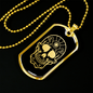 Calavera Mexican Sugar Skull 31 Necklace Stainless Steel or 18k Gold Dog Tag 24" Chain-Express Your Love Gifts