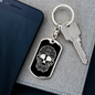 Calavera Mexican Sugar Skull 33 Keychain Stainless Steel or 18k Gold Dog Tag Keyring-Express Your Love Gifts