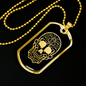Calavera Mexican Sugar Skull 33 Necklace Stainless Steel or 18k Gold Dog Tag 24" Chain-Express Your Love Gifts
