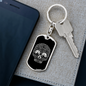 Calavera Mexican Sugar Skull 35 Keychain Stainless Steel or 18k Gold Dog Tag Keyring-Express Your Love Gifts