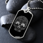Calavera Mexican Sugar Skull 35 Necklace Stainless Steel or 18k Gold Dog Tag 24" Chain-Express Your Love Gifts