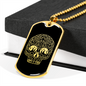 Calavera Mexican Sugar Skull 35 Necklace Stainless Steel or 18k Gold Dog Tag 24" Chain-Express Your Love Gifts