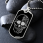 Calavera Mexican Sugar Skull 37 Necklace Stainless Steel or 18k Gold Dog Tag 24" Chain-Express Your Love Gifts