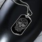 Calavera Mexican Sugar Skull 38 Necklace Stainless Steel or 18k Gold Dog Tag 24" Chain-Express Your Love Gifts