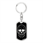 Calavera Mexican Sugar Skull 39 Keychain Stainless Steel or 18k Gold Dog Tag Keyring-Express Your Love Gifts