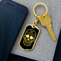 Calavera Mexican Sugar Skull 40 Keychain Stainless Steel or 18k Gold Dog Tag Keyring-Express Your Love Gifts