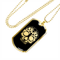 Calavera Mexican Sugar Skull 40 Necklace Stainless Steel or 18k Gold Dog Tag 24" Chain-Express Your Love Gifts