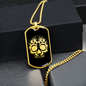 Calavera Mexican Sugar Skull 40 Necklace Stainless Steel or 18k Gold Dog Tag 24" Chain-Express Your Love Gifts