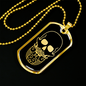 Calavera Mexican Sugar Skull 41 Necklace Stainless Steel or 18k Gold Dog Tag 24" Chain-Express Your Love Gifts