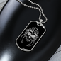 Calavera Mexican Sugar Skull 42 Necklace Stainless Steel or 18k Gold Dog Tag 24" Chain-Express Your Love Gifts