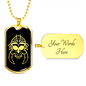 Calavera Mexican Sugar Skull 42 Necklace Stainless Steel or 18k Gold Dog Tag 24" Chain-Express Your Love Gifts