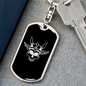 Calavera Mexican Sugar Skull 44 Keychain Stainless Steel or 18k Gold Dog Tag Keyring-Express Your Love Gifts