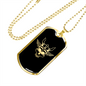 Calavera Mexican Sugar Skull 44 Necklace Stainless Steel or 18k Gold Dog Tag 24" Chain-Express Your Love Gifts