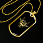Calavera Mexican Sugar Skull 44 Necklace Stainless Steel or 18k Gold Dog Tag 24" Chain-Express Your Love Gifts